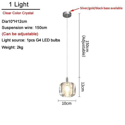 DecorBites™ Crystal LED Chandelier for Living Room Staircase Kitchen Island Light