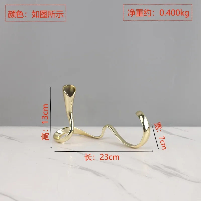 DecorBites™ Geometric Gold Candlestick Holder Centerpiece