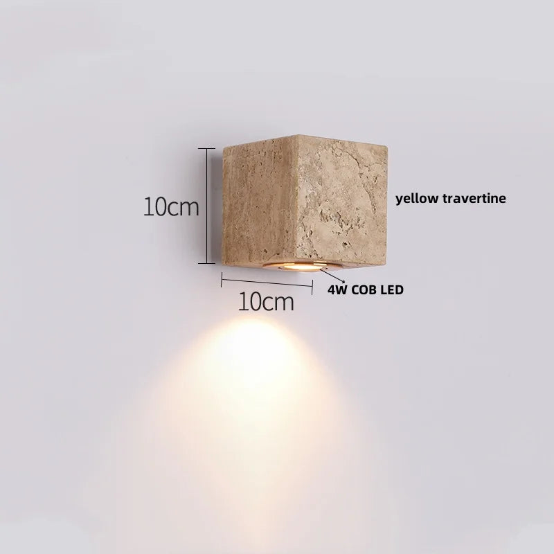 DecorBites™ LED Wall Light Fixture Bedroom Balcony Hallway Waterproof Square Terrazzo Bedside Lamp