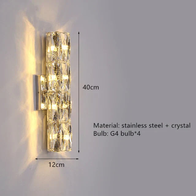 DecorBites™ Contemporary Crystal Wall Sconce for Bedside, Bathroom, Corridor, Aisle, TV Background Lighting