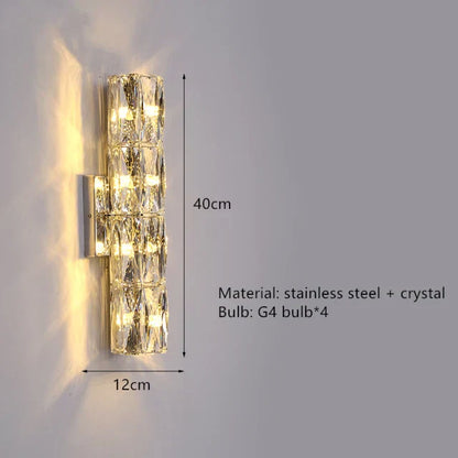 DecorBites™ Contemporary Crystal Wall Sconce for Bedside, Bathroom, Corridor, Aisle, TV Background Lighting