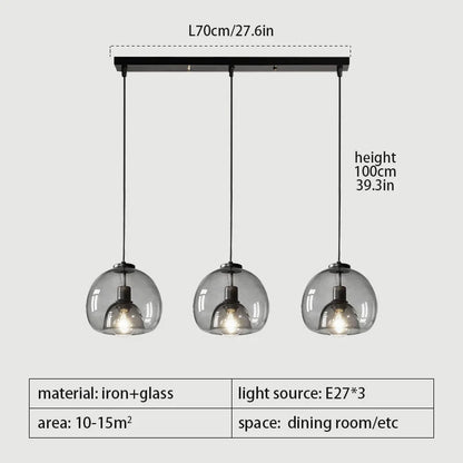 DecorBites™ Glass Pendant Lights: Stylish LED Chandeliers for Dining Room, Kitchen, and Restaurant Tables