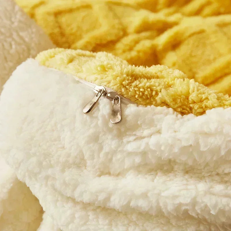 DecorBites™ Cozy Cashmere Blanket Duvet Cover - Soft Warm Fleece Quilt Cover for Beds
