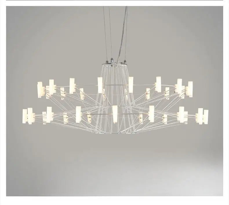 DecorBites™ Luxe Iron Wire Round LED Chandelier for Living & Dining Room
