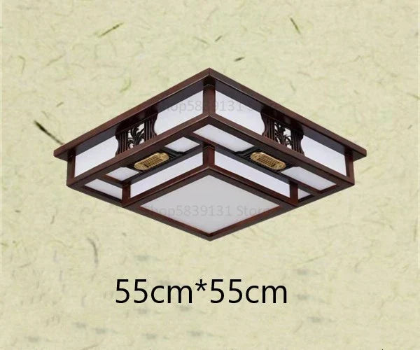 DecorBites™ Antique Style Solid Wood Led Ceiling Light for Living Room Bedroom & Study