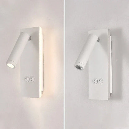 DecorBites™ Black Brass LED Wall Lamp with USB Port & Switch - 3W Spotlight for Bedroom