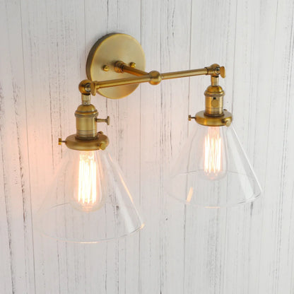 DecorBites™ Funnel Glass Wall Sconce Light Fixture for Bedroom and Loft Decor