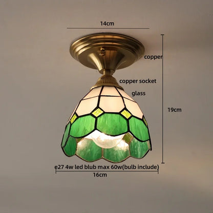 DecorBites™ Blue Flower Glass LED Ceiling Light | Nordic Modern Flush Mount Lamp