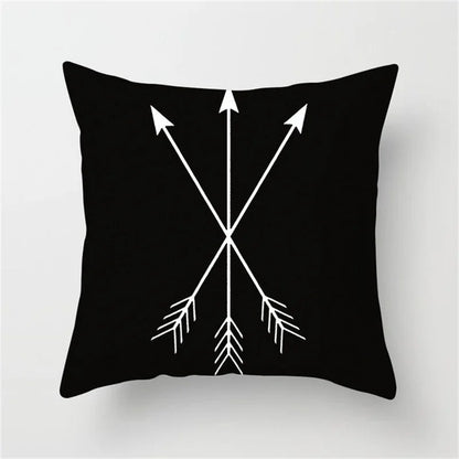 DecorBites™ Heart Stripe Pillow Cases | Black & White Polyester Cushion Covers