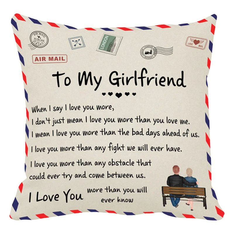 DecorBites™ Love Mom Cushion Cover 45x45cm - Family Anniversary Gift - Nordic Design