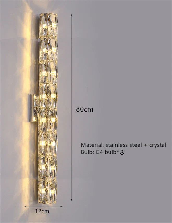 DecorBites™ Contemporary Crystal Wall Sconce for Bedside, Bathroom, Corridor, Aisle, TV Background Lighting