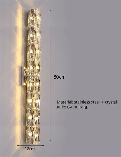 DecorBites™ Contemporary Crystal Wall Sconce for Bedside, Bathroom, Corridor, Aisle, TV Background Lighting
