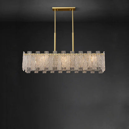 DecorBites™ Art Deco Golden Copper Glass Chandelier LED Lighting Fixture