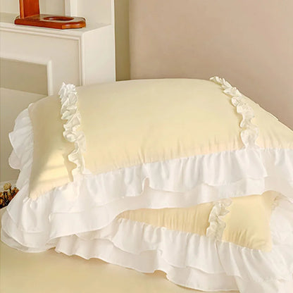 ™ Korean Princess Lolita Bed 4-Piece Set in Solid Washed Cotton