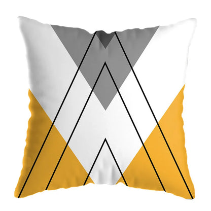 DecorBites™ Geometric Deer Print Pillowcase 45x45cm - Yellow Home Decor
