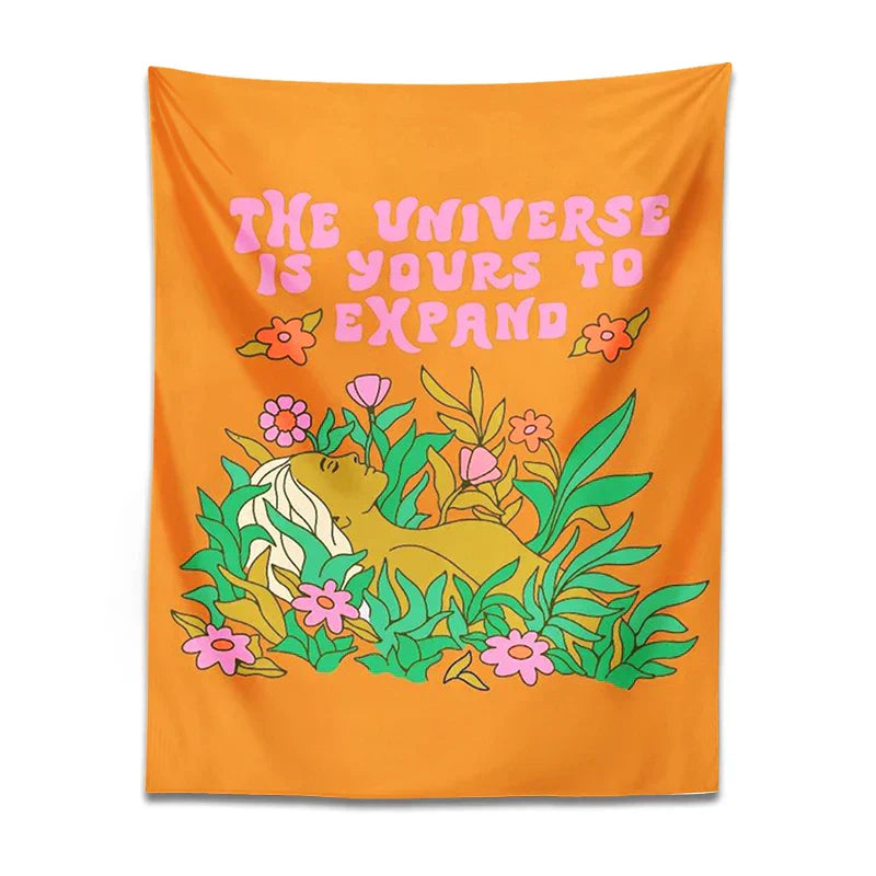 DecorBites™ Abstract Landscape Flower Tapestry Wall Hanging for Home and Dorm Room Decor