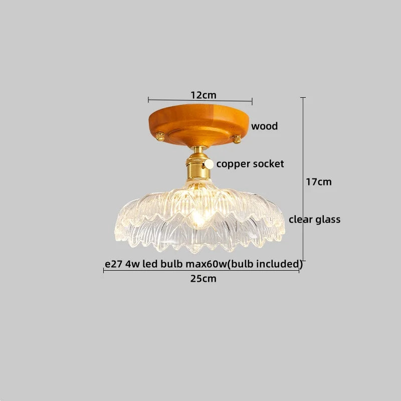 DecorBites™ Copper Wood LED Ceiling Lamp Modern Indoor Lighting Fixtures