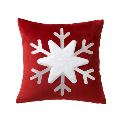 DecorBites™ Christmas Jacquard Elk Snowflake Embroidered Throw Pillow Cover - Festive Home Decor
