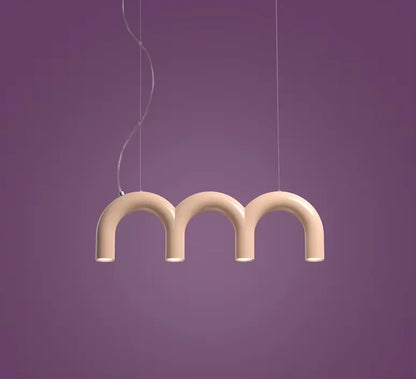 DecorBites™ Blue Metal Arch Chandelier Pendant Light - Modern Design for Home Décor