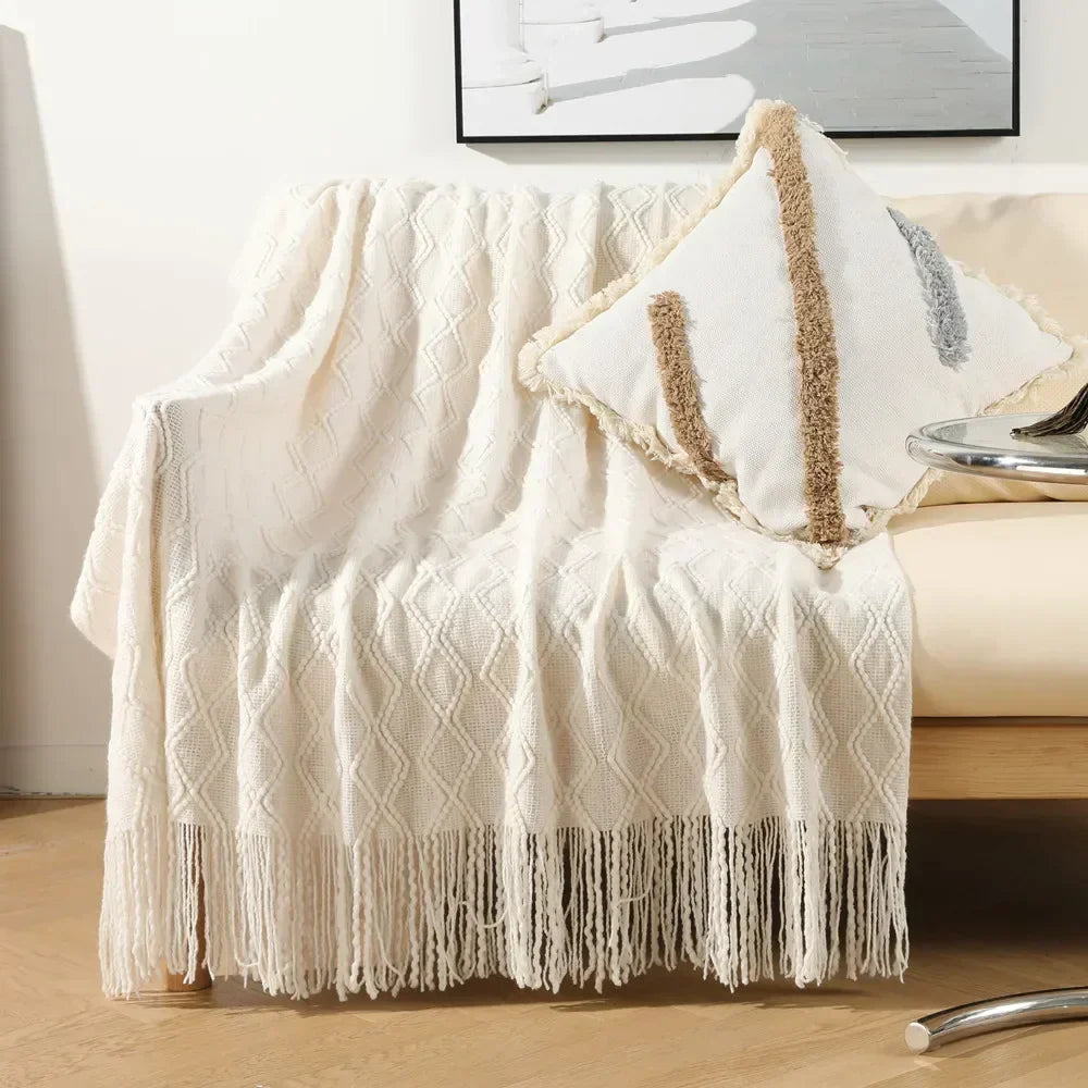 ™ Knitted Woolen Blanket - Cozy Home Accent and Travel Essential