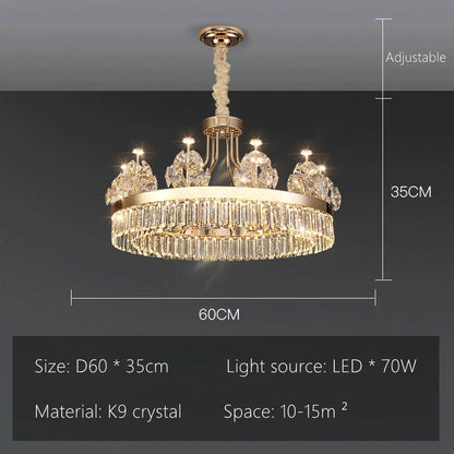™ Luxe Crystal Ceiling Chandelier - Elegant Home Decor Hanging Light for Living Room