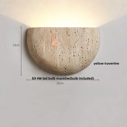 DecorBites™ LED Travertine Wall Light - Natural Yellow Ambiance for Aisle, Study, Porch