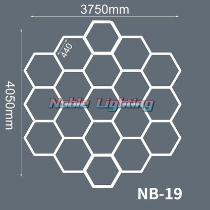 DecorBites™ Hexagon LED Ceiling Light for Barbershop and Garage Hair Salon