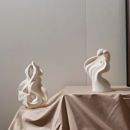 DecorBites™ Ceramic Curl Sculpture Decor Modern Porcelain Figurine Room Decoration