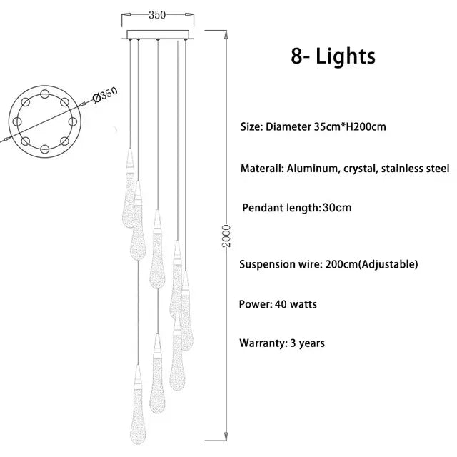DecorBites™ Crystal LED Chandelier: Elegant Lighting for Home, Restaurant, and Bar