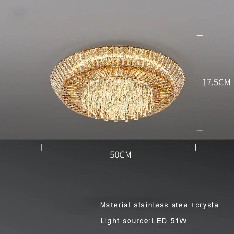 DecorBites™ Amber Crystal LED Ceiling Light for Luxurious Home Decor