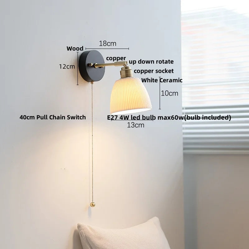DecorBites™ Black Wood LED Wall Sconce Rotatable Stair Light, Modern Nordic Design