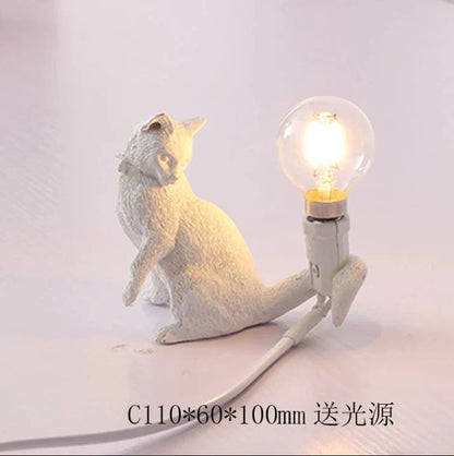DecorBites™ Cat Resin Table Lamp for Children's Bedroom Decor