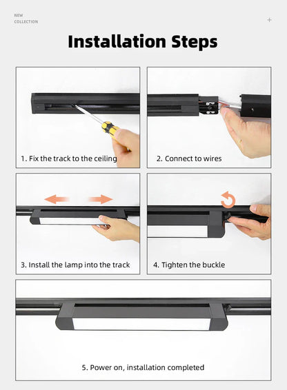 DecorBites™ LED Track Light Set: Rail Track Lamp, Floodlight, Chandelier for Home Decor.