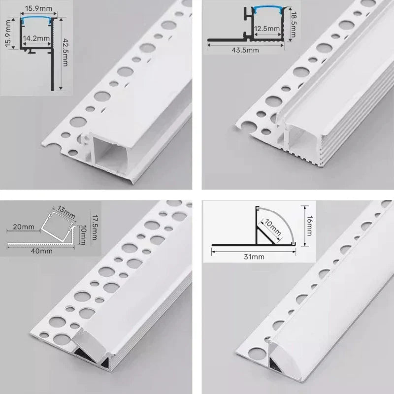 DecorBites™ LED Aluminum Profile Recessed Waist Line Channel for Backlighting Corners