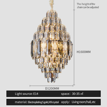 DecorBites™ Crystal Chandelier - Luxe Light for Villa, Hotel & Building Project