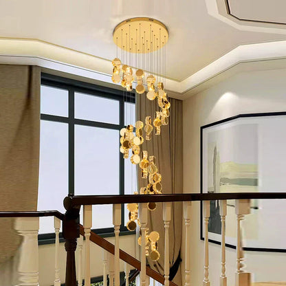 DecorBites™ Crystal Chandelier Stair Pendant Lamp Living Room Pendant Lights Interior Lighting