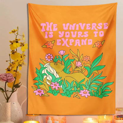 DecorBites™ Abstract Landscape Flower Tapestry Wall Hanging for Home and Dorm Room Decor