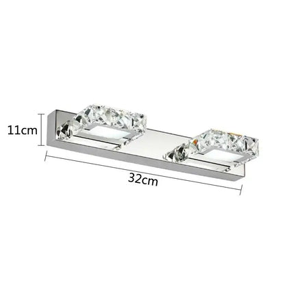 DecorBites™ LED Mirror Light: Crystal Round Wall Lamps for Bathroom and Vanity