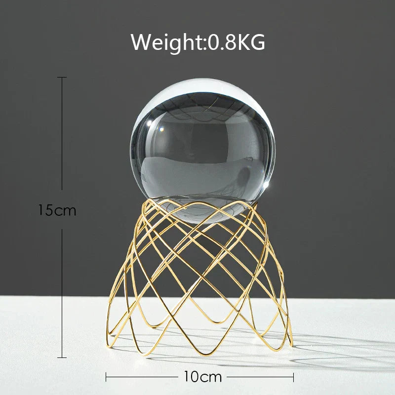 DecorBites™ Crystal Ball Crafts: Nordic Light Luxury Modern Metal Décor for Home and TV Cabinet