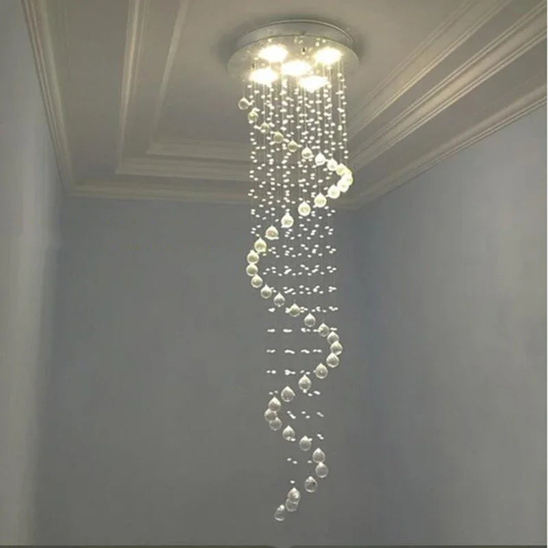 DecorBites™ Crystal Pendant Chandelier for Staircase & Bedroom Hanging - Modern Luxury Lighting Fixture