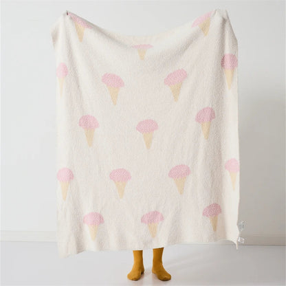 DecorBites™ Bohemian Flower Knitted Throw Blanket