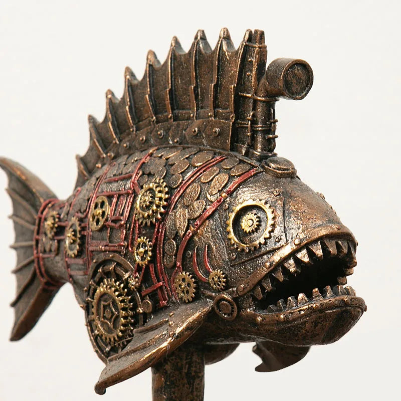 DecorBites™ Blackfish Resin Steampunk Whale Figurine Classic Home Office Decor