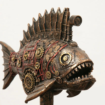 DecorBites™ Blackfish Resin Steampunk Whale Figurine Classic Home Office Decor