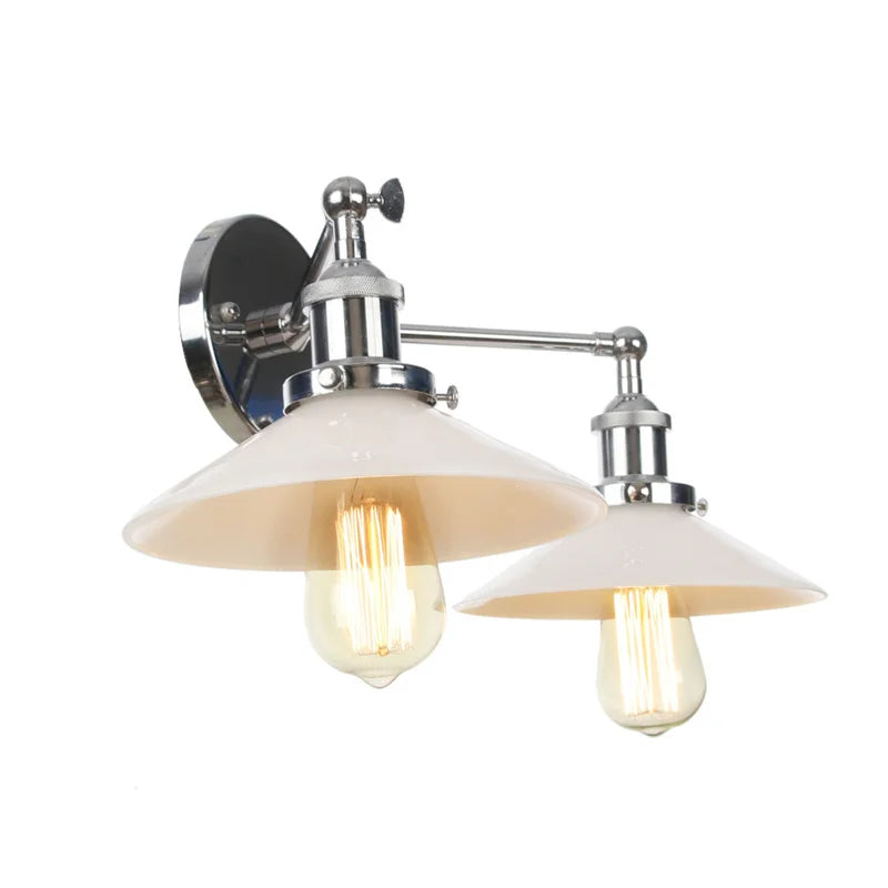 DecorBites™ Glass 2-Light Wall Sconce with Pull Chain Switch for Bedroom and Bathroom
