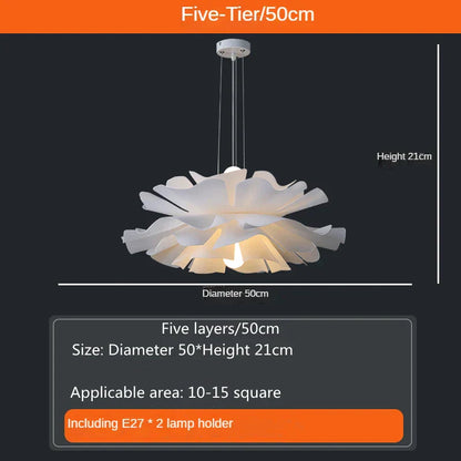DecorBites™ Love Me Not Chandelier: Simple White Flower Lamp for Bedroom or Kitchen