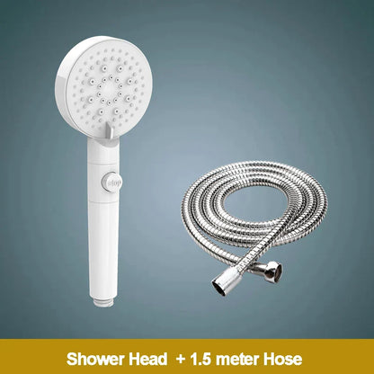 DecorBites™ 5-Function Shower Head with Stop Button, 10cm Panel, Silicone Gel Holes