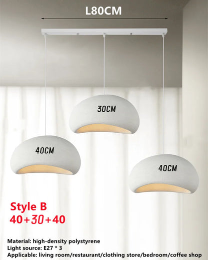 DecorBites™ Handmade Wabi Sabi Chandelier Modern LED Pendant Lamp for Nordic Restaurant Island