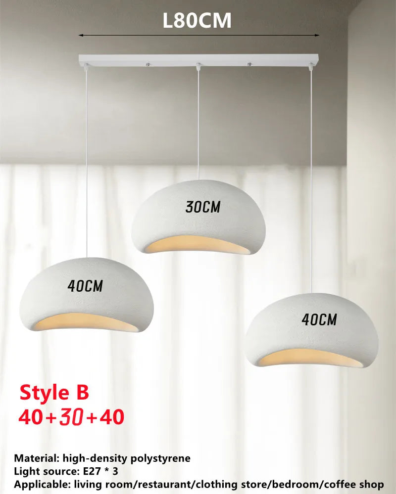 DecorBites™ Handmade Wabi Sabi Chandelier LED Pendant Lamp for Nordic Restaurant Island