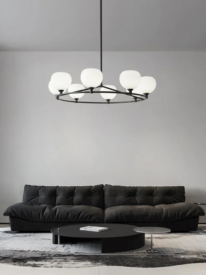 DecorBites™ Glass Lampshade Chandelier Copper Hanging Lights Dining Room Bedroom Decor