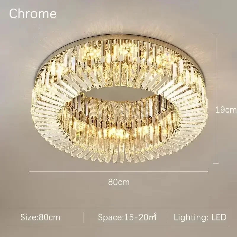 DecorBites™ Crystal Ceiling Lamp: Modern Bedroom & Living Room LED Light Luxe Atmosphere